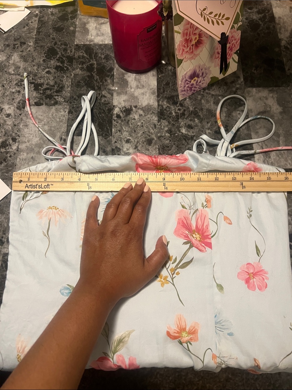 Petal & Pup Light Blue Floral Maxi Dress with Pink Blooms Size 8 NWT - Picture 14 of 15
